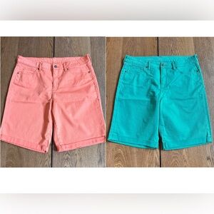 St. John's Bay Women's Shorts in Coral and Teal Size 18